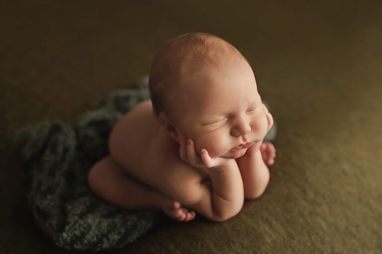 baby boy in froggy pose, Weatherford TX newborn photographer